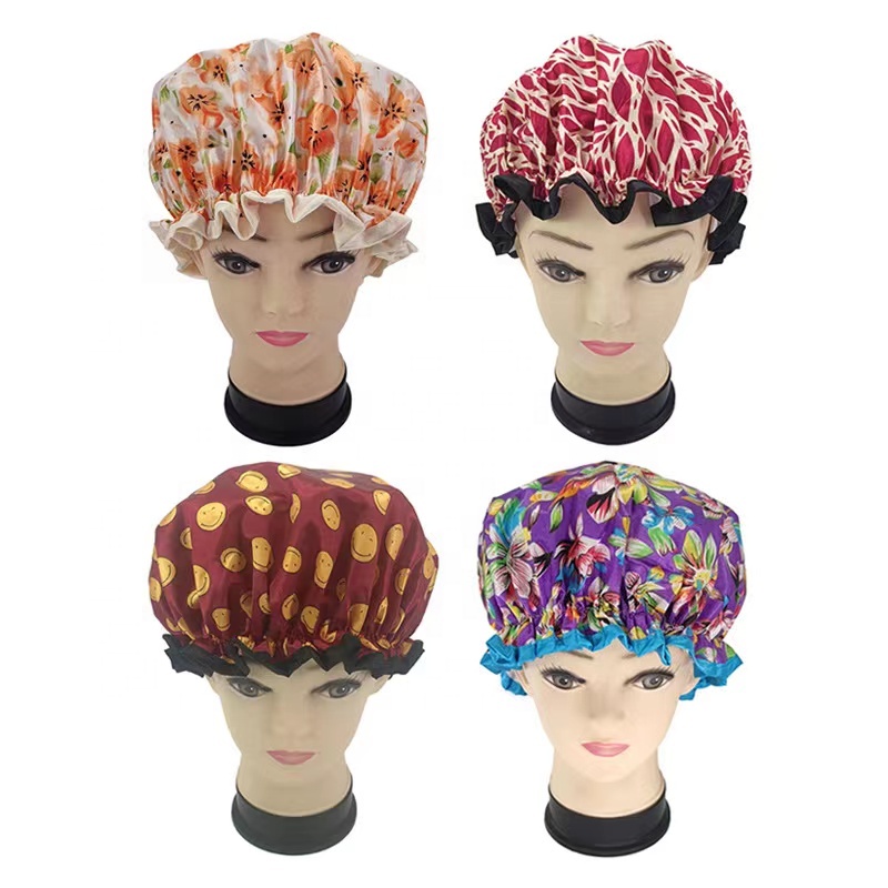 Водонепроницаемая шапка для ванны, многоразовая эластичная шапка для волос, тюрбан, шапка для ванны, головной убор, шапка для душа с леопардовым принтом