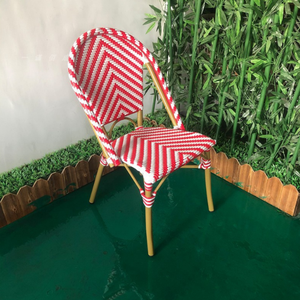 Mobilier d'extérieur de patio de jardin empilé chaise de salle à manger de restaurant en rotin osier français chaise de bistro de jardin en bambou de <span class=keywords><strong>Paris</strong></span> - Product Image 2