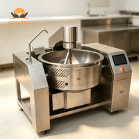 Marmite de cuisson multifonctionnelle à gaz inclinable en fonte, avec agitateur planétaire, pour la préparation de pâtes, de condiments, de marmite et de khoya CE