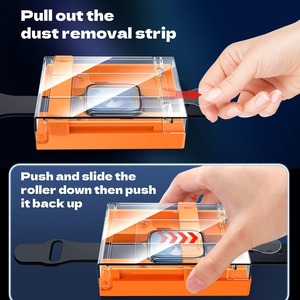 Compatible avec IWatch, <span class=keywords><strong>protection</strong></span> d'écran composite anti-poussière S9/8/<span class=keywords><strong>7</strong></span>/6/5/4/SE, film protecteur ultra instantané, boîte d'application - Product Image 2