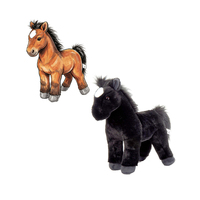 Peluche Cheval Noir Moelleux de Simulation, Jouet Doux, Mascotte d'Entreprise, Qualité Supérieure, Cadeaux Promotionnels Personnalisés