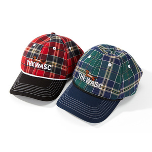 Mỹ Retro kẻ sọc Mũ bóng chày | thêu chó, Duckbill vành | mềm đầu sâu phù hợp, chu vi đầu lớn, hợp thời trang - Product Image 1