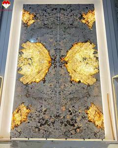 Revêtement mural pour villa et hôtel, 4 dalles, design Book <span class=keywords><strong>Match</strong></span>, dalle <span class=keywords><strong>de</strong></span> quartz Pandora rétroéclairée, dalle <span class=keywords><strong>de</strong></span> quartz Patagonia, pierre translucide - Product Image 1