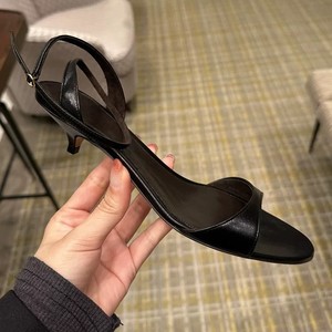 Nouvelles sandales d'été 2026 à talon chaton et bride unique, style français, à bout ouvert, pour femme, sandales à talon haut - Product Image 3