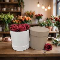 Ventes chaudes - Boîte à fleurs ronde spéciale pour fleuristes, en carton recyclé gaufré, pour bouquet de fleurs