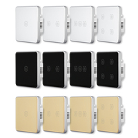 Interrupteur mural intelligent 1/2/3/4 gangs, sans neutre/avec neutre en option, sans condensateur, panneau tactile en verre pour ZigBee Smart Life 10A, 2 voies