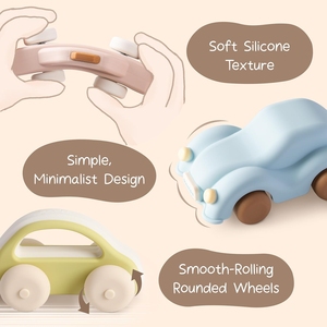Giocattolo per bambini Push and Go auto giocattolo <span class=keywords><strong>in</strong></span> Silicone per alimenti facile da pulire - Product Image 2