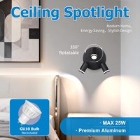 Foco LED de Techo Giratorio GU10 de Múltiples Cabezales para Montaje en Superficie, Carcasa de Aluminio para Riel de Luz LED para Sala de Estar