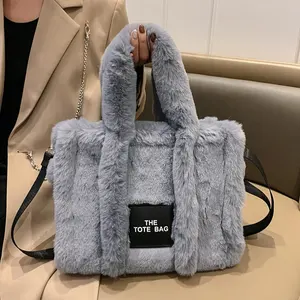 Fashion Woman Lady Vintage Plush Tote Bag Handbag Shoulder Bag Crossbody Bag Traveling Shopping Newest Style