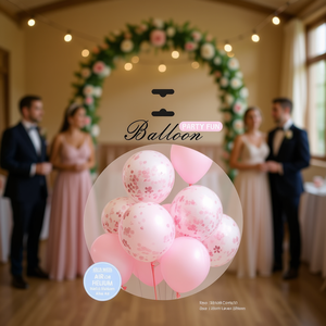 Ballons de fête en latex rose avec confettis de 12 pouces pour décorations de mariage, anniversaire, baby shower - Product Image 2