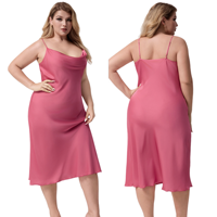 Robe de nuit ample sans manches en soie glacée pour femmes grandes tailles, collection printemps/été, vente en gros ODM jusqu'à 200 lbs