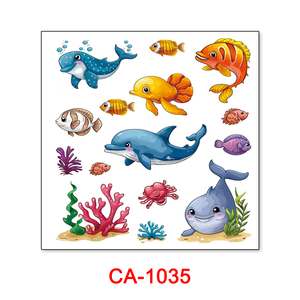 Nouveaux Designs Mignons Papillon Étoiles Lune Animaux Marins Fleur Corps Étanche Coloré Faux Visage Paillettes Enfants Tatouage Temporaire - Product Image 3