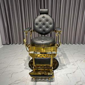 Chaise de barbier professionnelle noire robuste pour hommes, style rétro Belmont, pour salon de coiffure, fournie directement par l'usine - Product Image 5