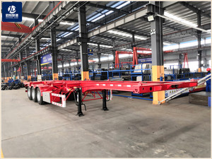 OYJD römorklar yeni 2 akslar 40ft düz platformlu römork iskelet şasi kullanımı 40ft konteynerler 12 takım büküm kilitleri ile taşıma satılık - Product Image 3