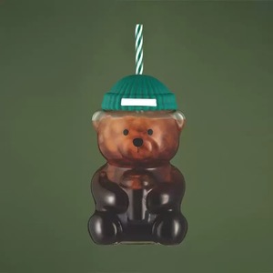 Phong cách Ins 300-401ml giá rẻ sáng tạo kính Starbuck Gấu bông cốc - Product Image 2