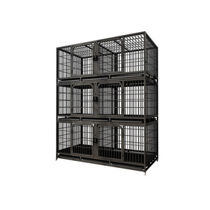 Jaula de Cría <span class=keywords><strong>para</strong></span> Gatos, Perros y <span class=keywords><strong>Conejos</strong></span> de Acero Inoxidable con Tres Niveles y Doble Puerta - Product Image 5