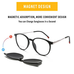 <span class=keywords><strong>Lunettes</strong></span> de soleil polarisées 4-en-1 à monture carrée avec <span class=keywords><strong>clip</strong></span> magnétique ultra-léger TR90 6075, verres <span class=keywords><strong>3D</strong></span> et montures pour myopie - Product Image 6