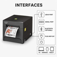 Imprimante d'étiquettes de prix bicolore de bureau 3 pouces 80 mm 203 dpi sans encre pour la promotion et les étiquettes de réduction en magasin