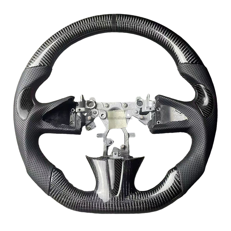 Cuir + poignée de fibre de carbone + couture noire de rayure