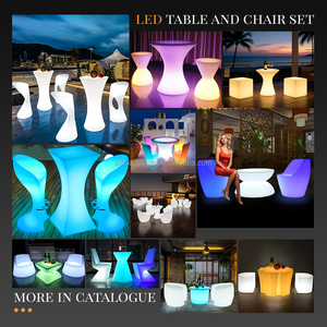Nhà máy ánh sáng lên Câu lạc bộ đêm phòng chờ ngoài trời cao TOP Cocktail Led Bar đồ nội thất Bảng Led bàn tròn cho sự kiện bên vườn - Product Image 2