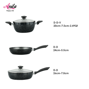 Juego de utensilios de cocina antiadherentes, juego de olla y sartén de <span class=keywords><strong>piedra</strong></span> de mármol, gran oferta, 20 Uds. - Product Image 4