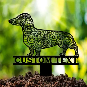 Decoración de jardín personalizada Dachshunds Yard Art dachshunds lover Gift Dog Garden sign decoración al aire libre dachshunds post