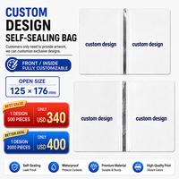 Sachet auto-scellant personnalisé imprimé, résistant à l'humidité, avec personnalisation intégrale, pochette d'emballage étanche pour sucre, chewing-gum, cadeaux