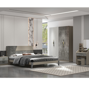 Ensemble Complet de Meubles de <span class=keywords><strong>Chambre</strong></span> à <span class=keywords><strong>Coucher</strong></span> Modernes en MDF Bois, Style Contemporain, Tailles Queen et King, 5 Pièces, Vente en Gros de Chine - Product Image 1