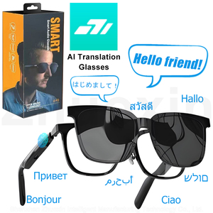 Gafas de traducción Pro AI para mujer, gafas de sol de audio inteligentes con bloqueo de luz azul con diseño de absorción de lente magnética, IP54, impermeables, 2017 - Product Image 1