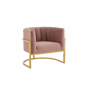 Giá Kim Loại Hình Bán Nguyệt Ghế Sofa Đơn Màu Hồng Cho Phòng Khách Nhà Máy Thời Trang Hiện Đại - Product Image 4