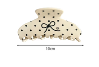 Pince à cheveux en acétate style coréen Liwu, motif nœuds et pois, style vintage rétro