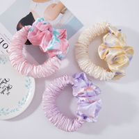Chouchous en satin à nœud, élastiques à cheveux à volants, imprimé léopard, tie-dye pour femmes et filles, accessoires capillaires, 5 couleurs, vente en gros