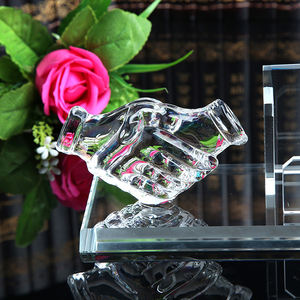 Juego de portalápices de cristal con apretón de manos para decoración de mesa - Product Image 4