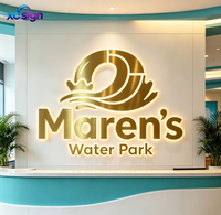 Enseigne personnalisée en acier inoxydable avec logo rétroéclairé LED 3D, télécommande, étanche IP65, pour montage mural commercial - Hôtels, centres commerciaux, bureaux