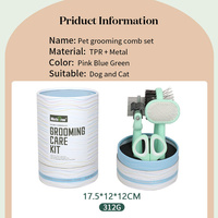Logo personnalisé Accessoires pour animaux de compagnie Chat nettoyage brosse pour animaux de compagnie coupe-ongles Kit de cinq pièces chien épilateur brosse ensemble de toilettage