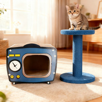 Griffoir pour chat en carton ondulé en forme de téléviseur, vente en gros OEM, fournitures pour animaux de compagnie