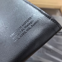 Porte-documents de voiture en cuir PU noir A5, logo personnalisé en relief, porte-papiers de véhicule, porte-registre de voiture avec bouton pression