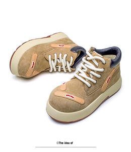 Mocassins rétro tendance style Maillard, polyvalents, décontractés, rehaussants, à semelle épaisse, en toile, à lacets - Product Image 6