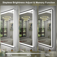 Miroir LED rectangulaire encadré mural anti-buée au design moderne