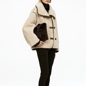 <span class=keywords><strong>Veste</strong></span> d'automne et d'hiver pour femme Boying, épaisse et chaude, style simple et tendance, à manches longues et col montant, coupe ample - Product Image 2