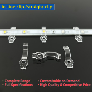 Clip de fixation en ligne pour bande LED PC haute transparence, pour bande LED COB nue gainée de 8/10/12 mm, clip rigide durable - Product Image 3