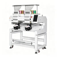 Machine à broder informatisée à double tête, commande Dahao A15, 12 aiguilles, haute vitesse pour broder les logos sur les chapeaux, les t-shirts et les vêtements