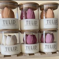 Bougie parfumée en cire de soja écologique, faite à la main, avec logo personnalisé et design tulipe, dans un bocal en verre, décoration de Noël pour la maison, cadeaux de mariage