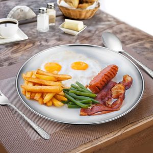 Ensemble de vaisselle de cuisine en <span class=keywords><strong>acier</strong></span> inoxydable en <span class=keywords><strong>acier</strong></span> inoxydable ensemble d'assiettes gaufrées de luxe <span class=keywords><strong>blanc</strong></span> en porcelaine ensemble d'assiettes vaisselle - Product Image 3