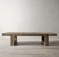Table basse rectangulaire de salon de haute qualité de style américain personnalisé Rhohohill Table à thé rétro en chêne récupéré