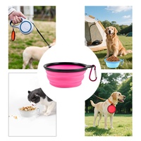 Bols pliables pour chien personnalisés avec logo promotionnel en TPE, 350 ml/650 ml/1000 ml, multicolores, avec couvercles amovibles et mousqueton portable, sans BPA