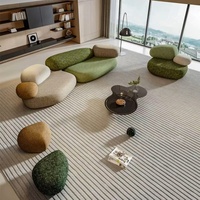 Canapé italien une place, style minimaliste italien, forme irrégulière, tissu tricoté 5D, canapé modulaire pour salon, bois massif