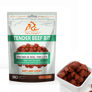 Pal's Delight Brand Dog Treats Textura suave y masticable Cubo de carne Comida para mascotas Snacks y golosinas para perros de alta proteína Tender Beef Bit - Product Image 1