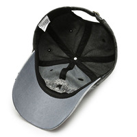 Topi Baseball 6 Panel Retro Distressed Vintage, Pinggiran Melengkung, Unisex, Dapat Disesuaikan, Efek Cuci Air, Topi Olahraga Luar Ruangan Pelindung Matahari