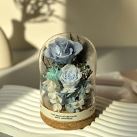 Vente chaude Mini Petites Fleurs Préservées Éternelle Pour Toujours Rose Couverture Décorative Roses Préservées Dans Un Dôme De Verre